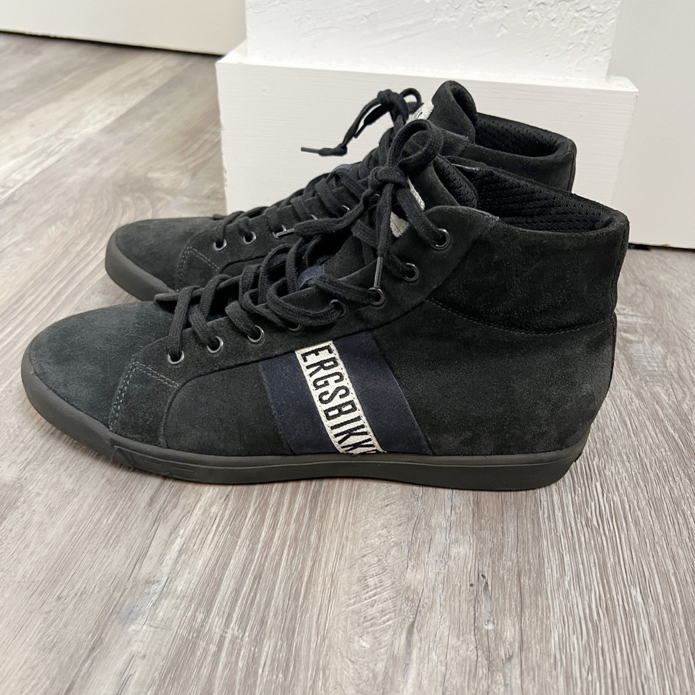 Bikkembergs Black High Top Suede Sneakers